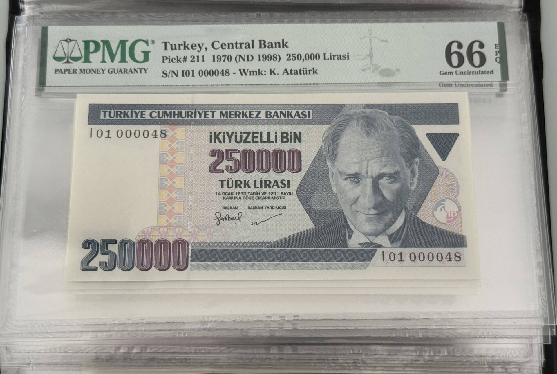 7. Ems 250.000 TL, I01 000048, PMG 66 Epq, ÇİL