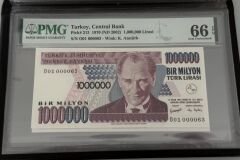 7. Ems 1.000.000 TL, O01 000063, PMG 66 Epq, ÇİL