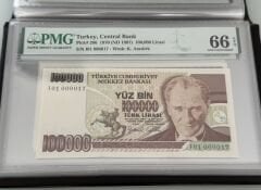 7. Ems 100.000 TL, I01 000017, PMG 67 Epq, ÇİL