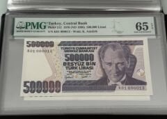 7. Ems 500.000 TL, K01 000013, PMG 65 Epq, ÇİL