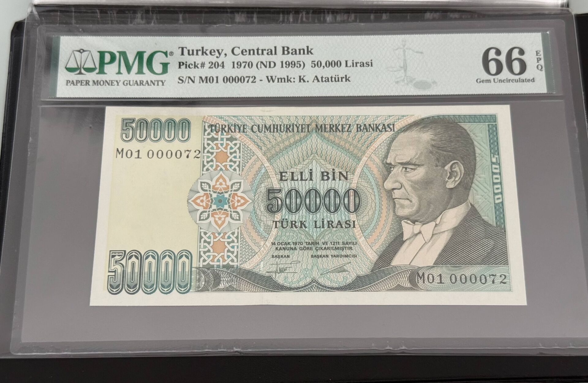 7. Ems 50.000 TL, M01 000072, PMG 66 Epq, ÇİL