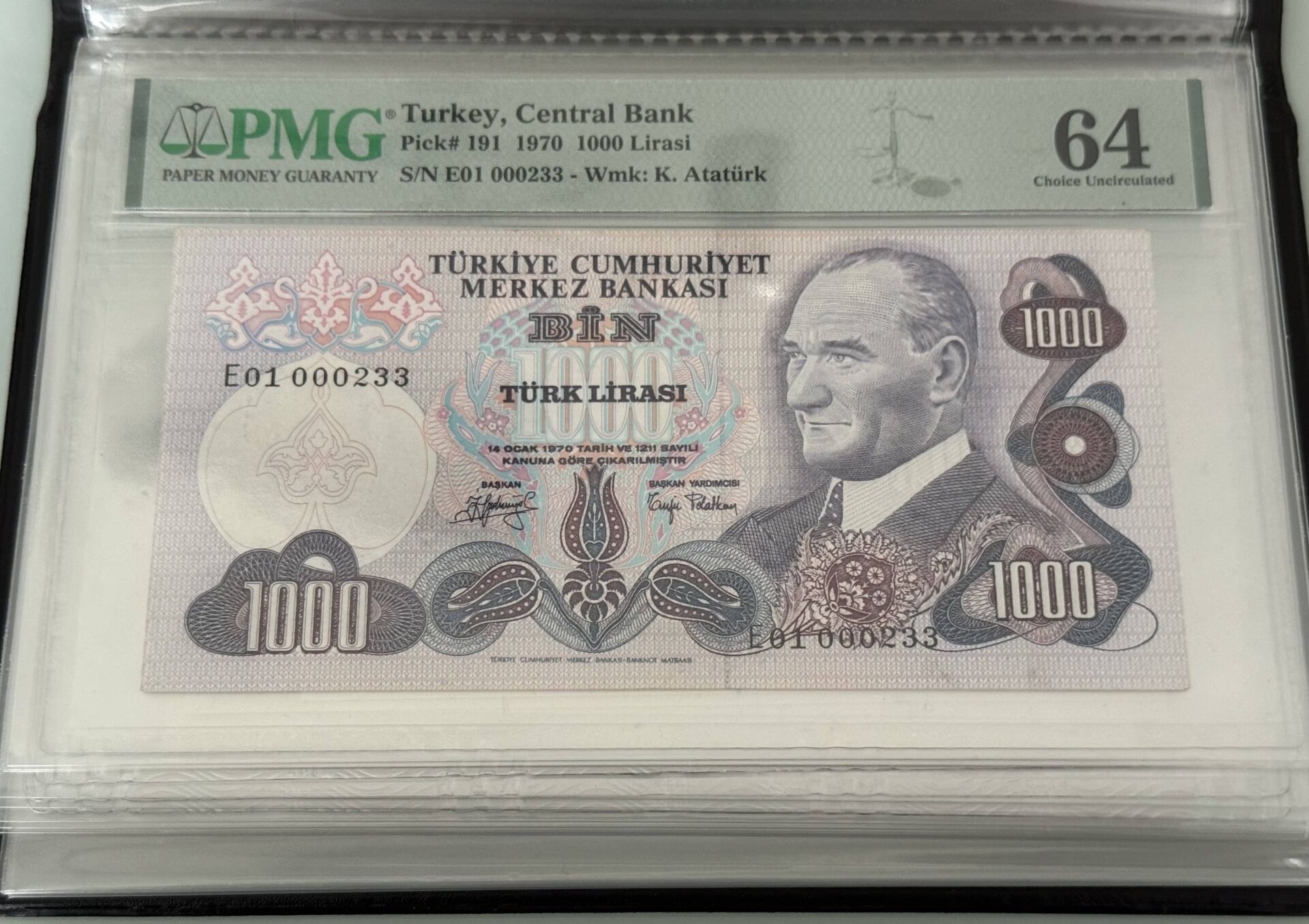 6.Ems 1000 TL, E01 000233, PMG 64, ÇİL