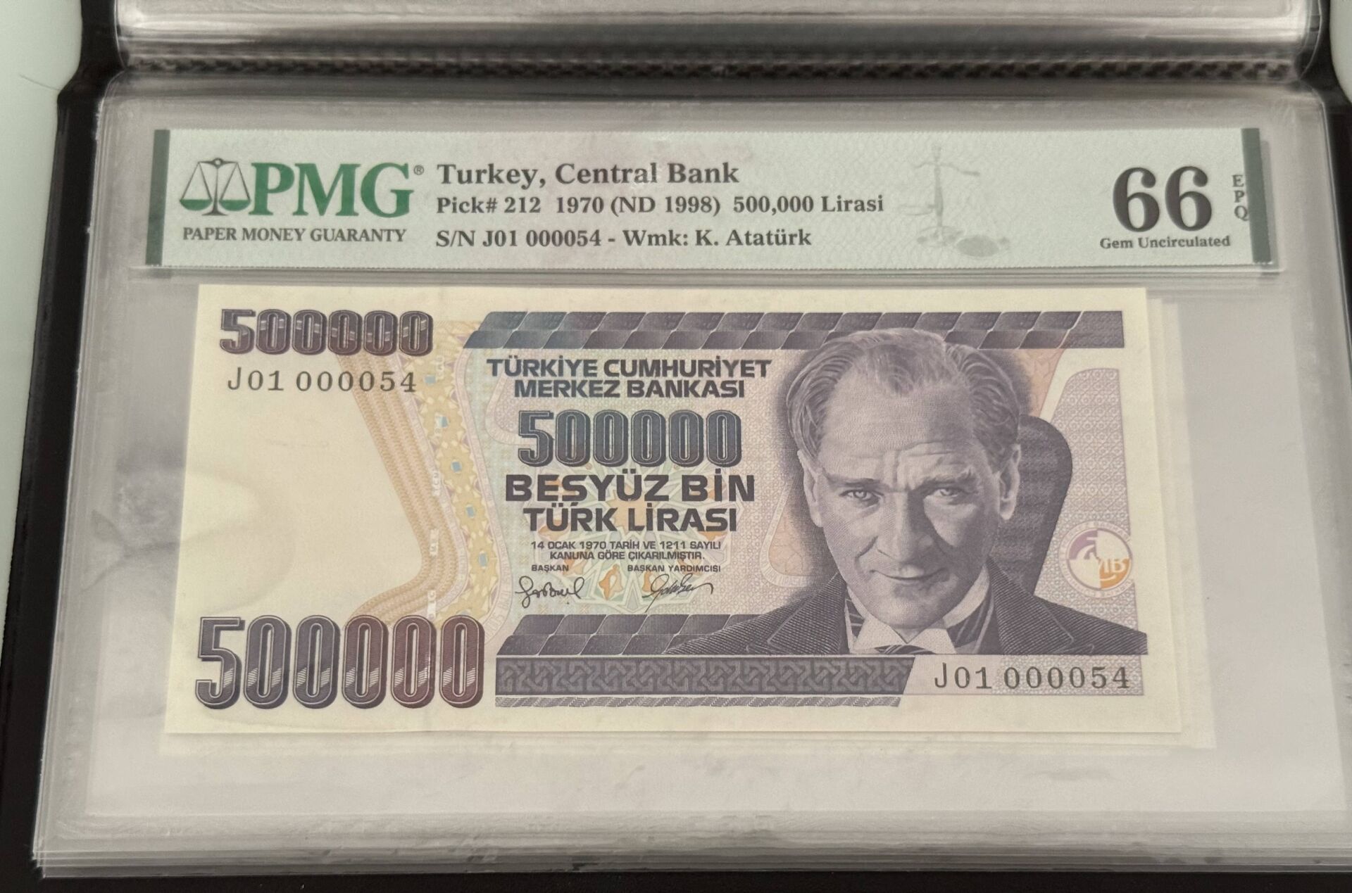 7. Ems 500.000 TL, J01 000054, PMG 66 Epq, ÇİL