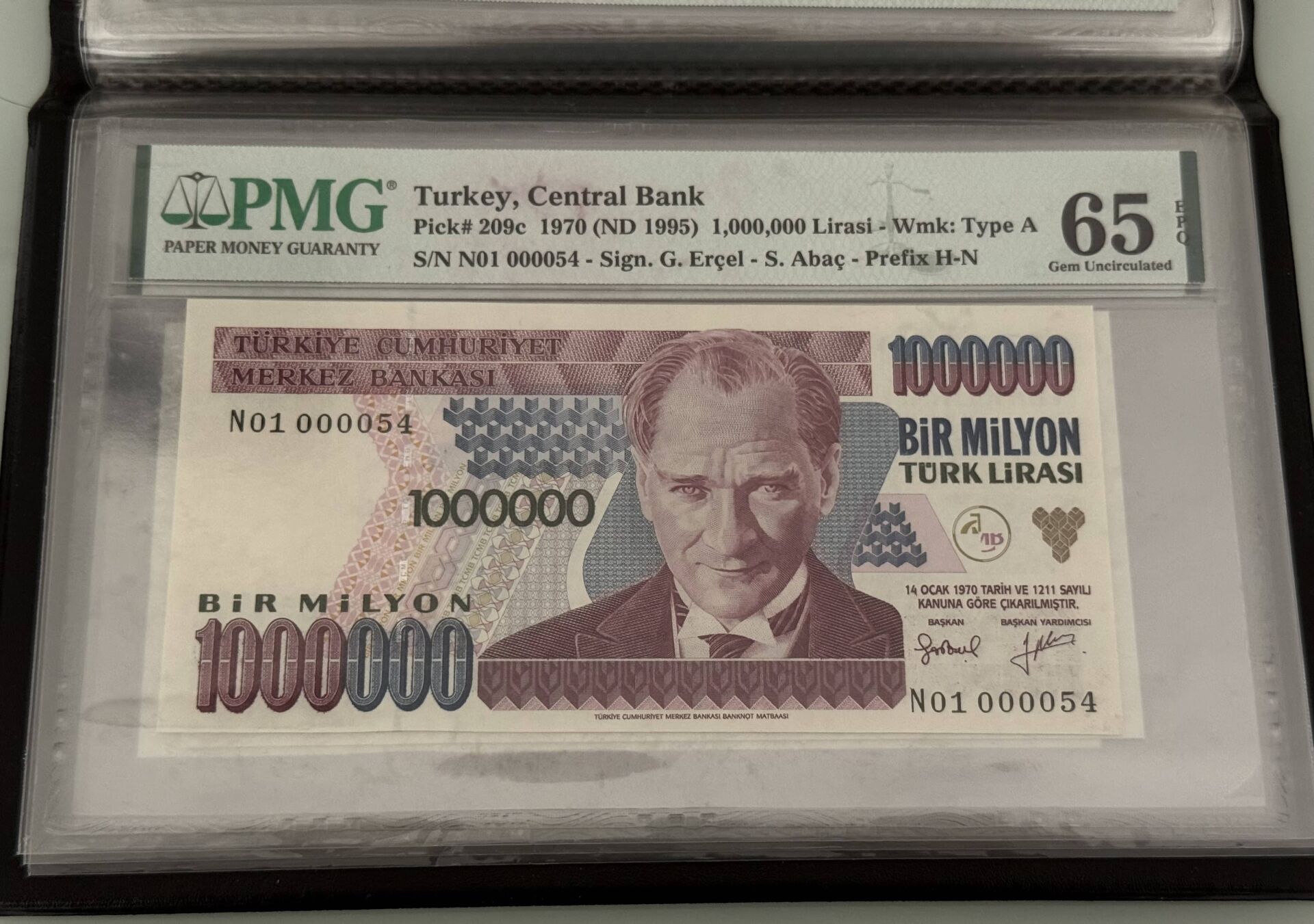7. Ems 1.000.000 TL, N01 000054, PMG 65 Epq, ÇİL