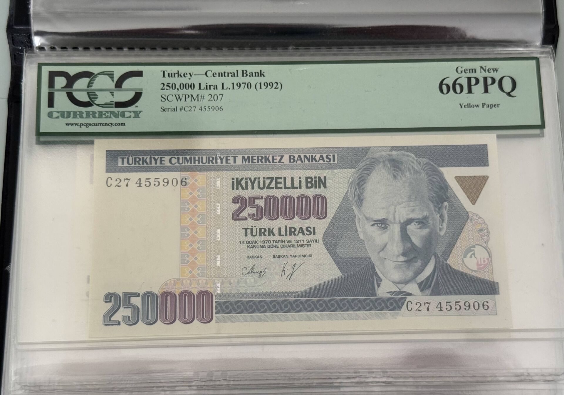 7. Ems 250.000 TL, C 27 TAKIM, PCGS 66 Ppq, ÇİL