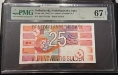 Hollanda 1989 25 Gulden, P.100, PMG 67 Epq, ÇİL