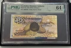 Seychelles (Seyşeller) 25 Rupees, P.24a, 1979, PMG 64 Epq, ÇİL