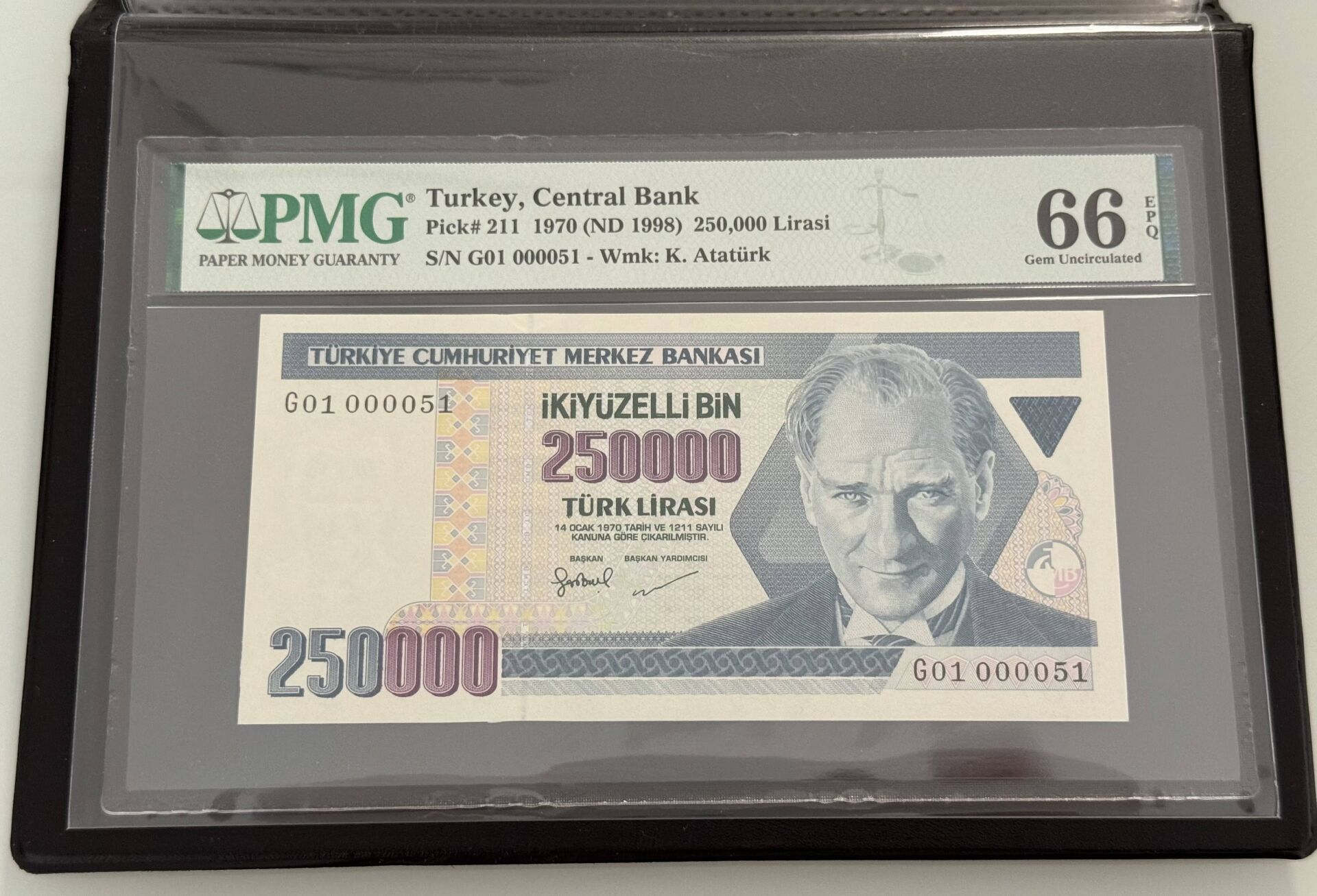 7. Ems 250.000 TL, G01 000051, PMG 66 Epq, ÇİL