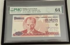 7. Ems 10.000.000 TL, F01 000040, PMG 64, ÇİL