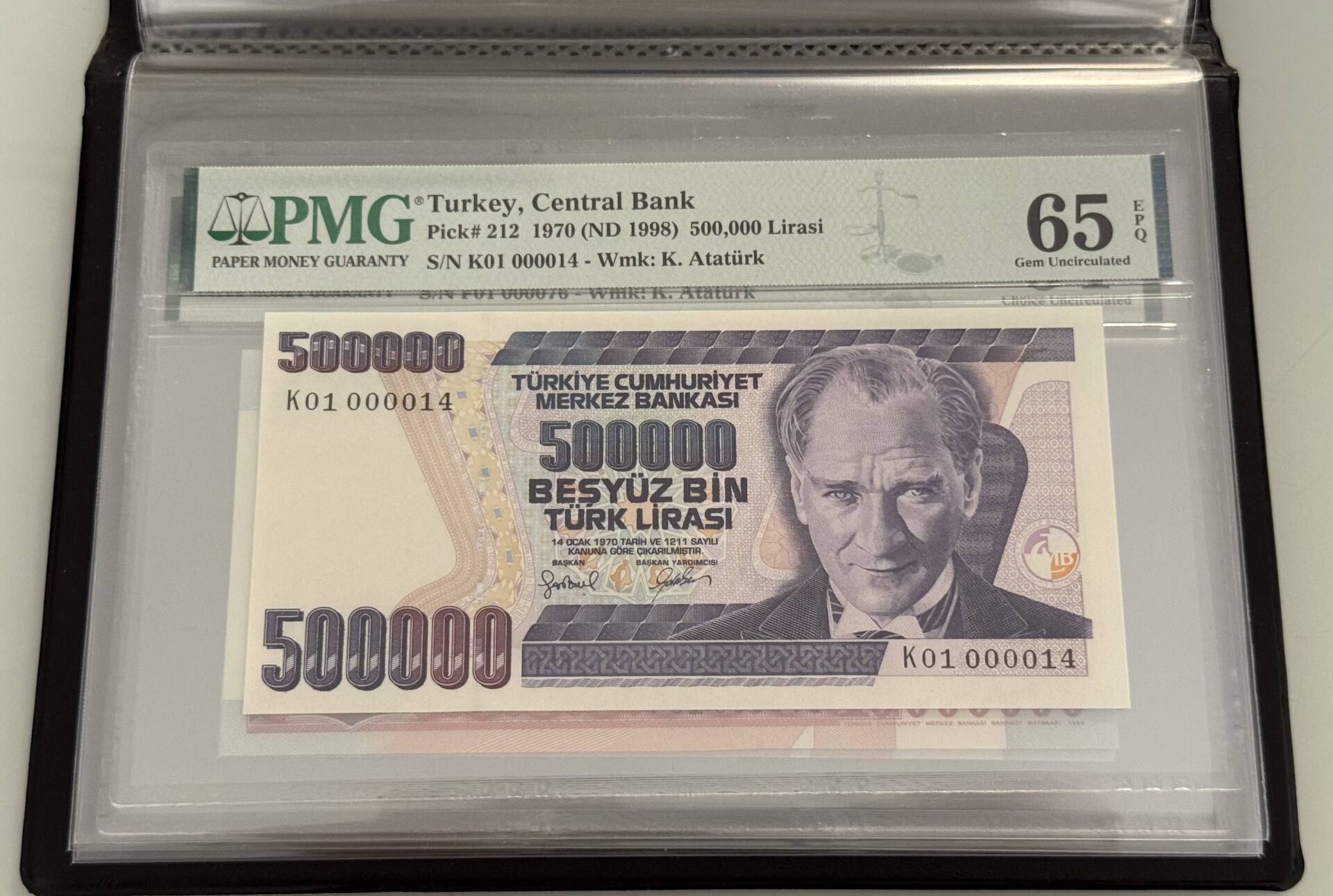 7. Ems 500.000 TL, K01 000014, PMG 65 Epq, ÇİL