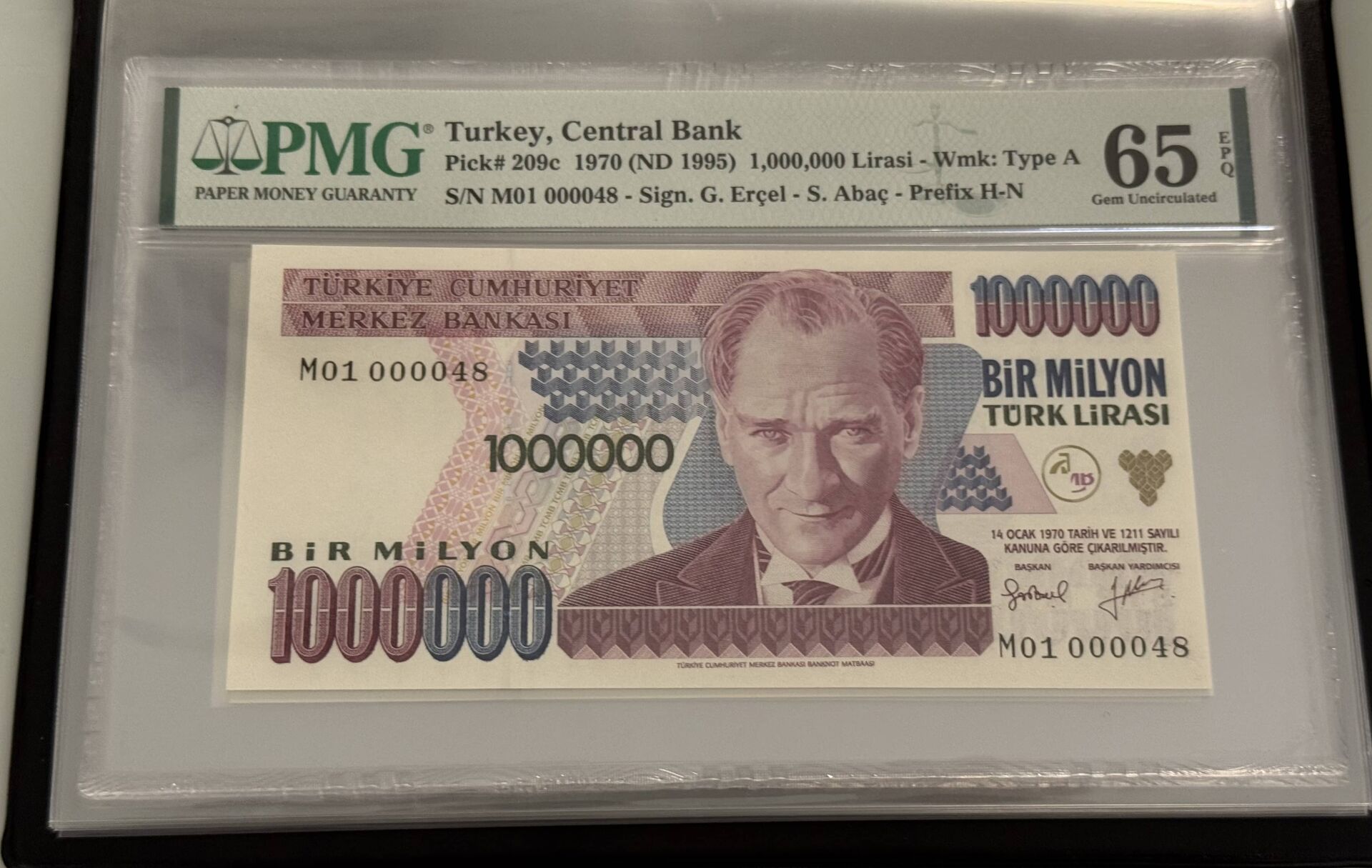 7. Ems 1.000.000 TL, M01 000048, PMG 65 Epq, ÇİL