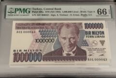 7. Ems 1.000.000 TL, A01 000043, PMG 66 Epq, ÇİL