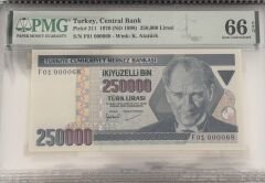 7. Ems 250.000 TL, F01 000068, PMG 66 Epq, ÇİL