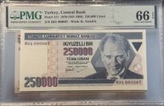7. Ems 250.000 TL, H01 000067, PMG 66 Epq, ÇİL