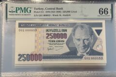 7. Ems 250.000 TL, G01 000053, PMG 66 Epq, ÇİL