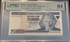 7. Ems 250.000 TL, G01 000076, PMG 64, ÇİL