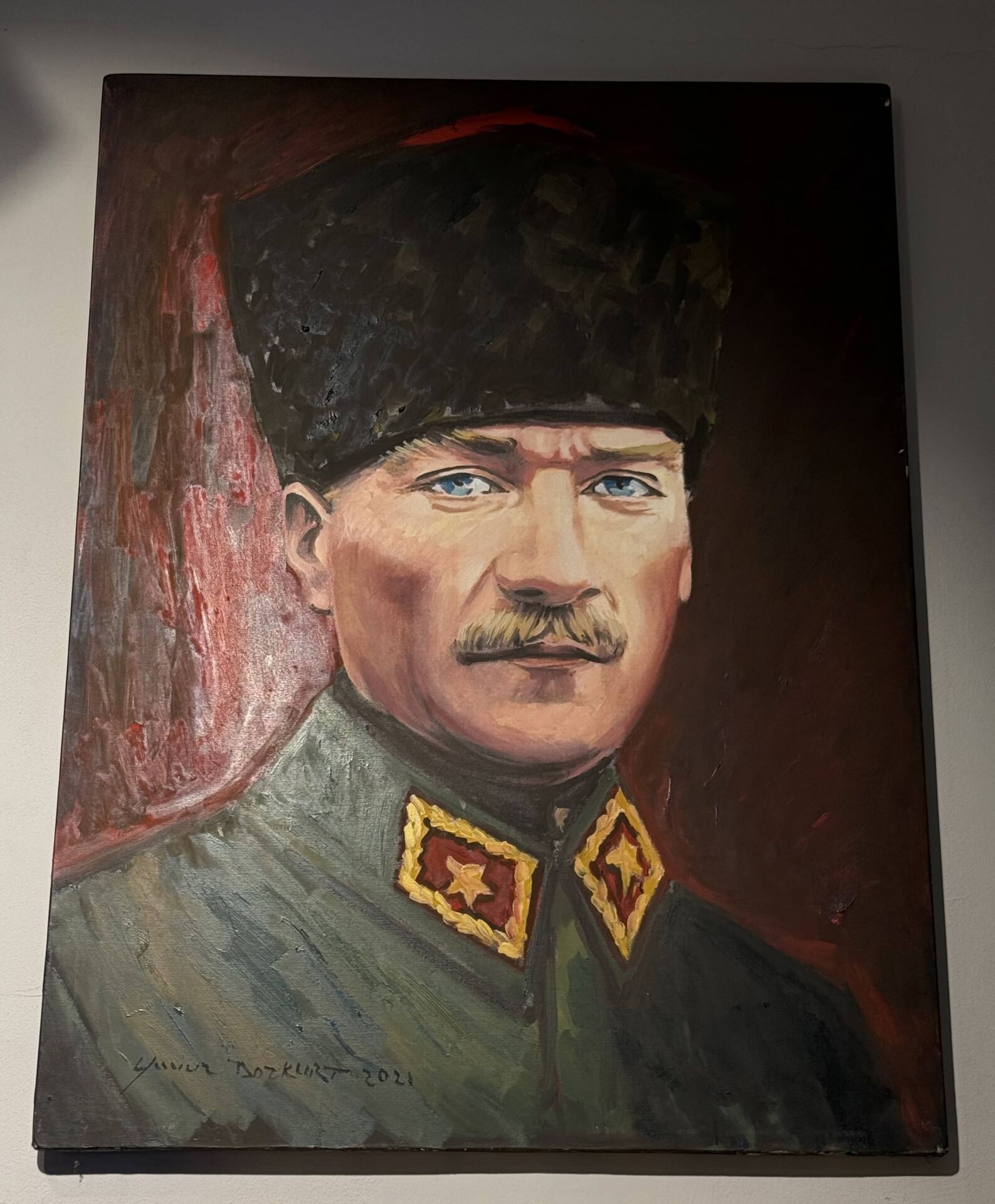 Mustafa Kemal Atatürk Tuval Üzeri Yağlı Boya Tablo / Yavuz Bozkurt (70x100 cm)
