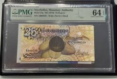 Seychelles (Seyşeller) 25 Rupees, P.24a, 1979, PMG 64 Epq, ÇİL