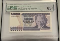 7. Ems 500.000 TL, K01 000027, PMG 65 Epq, ÇİL