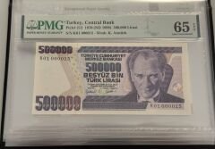 7. Ems 500.000 TL, K01 000015, PMG 65 Epq, ÇİL